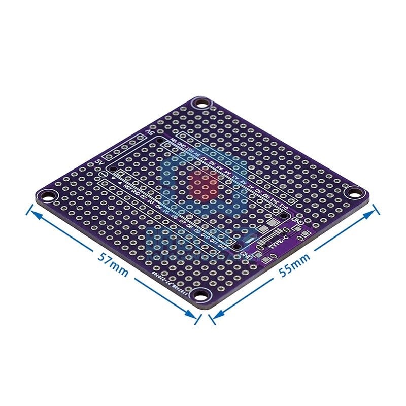 Arduino Nano Prototip Kart Çift Taraflı Pertinaks