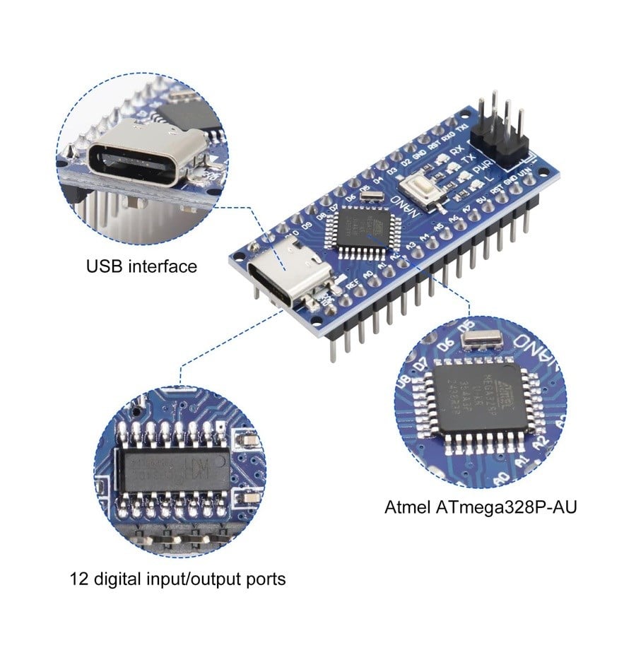 Arduino Nano Klon v3.0 ATMEGA328P - Type-C