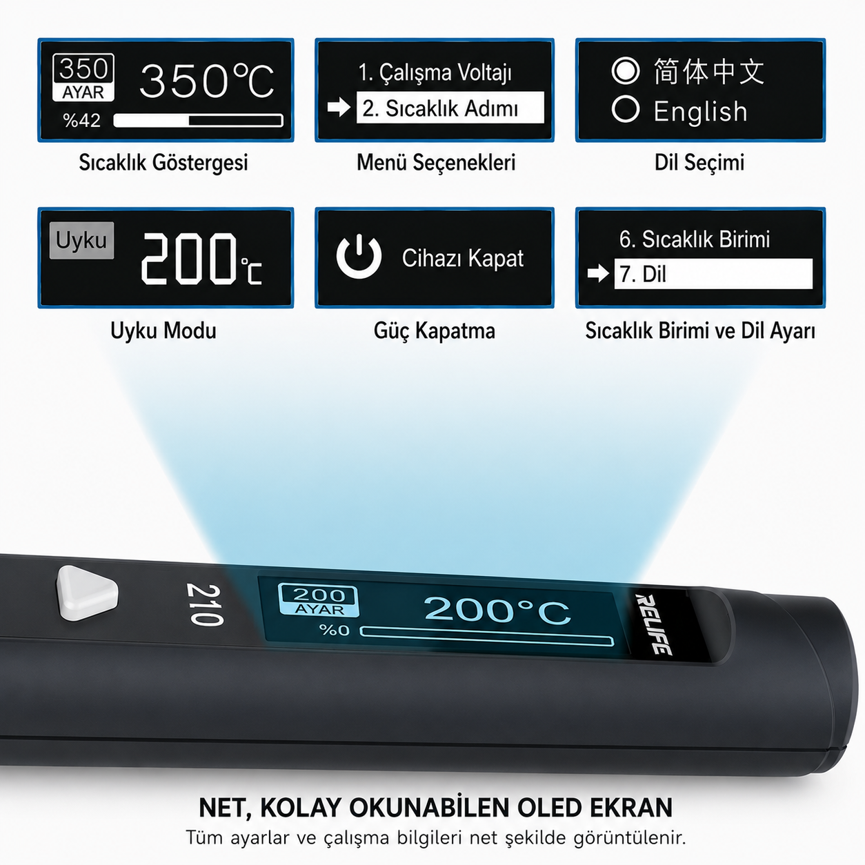 RELIFE RL-210 Tip-C Usb Akıllı Kalem Havya