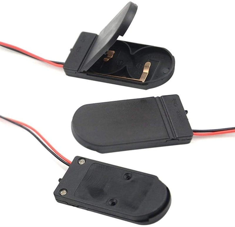 CR2032 2'li Kapaklı Anahtarlı Pil Yuvası