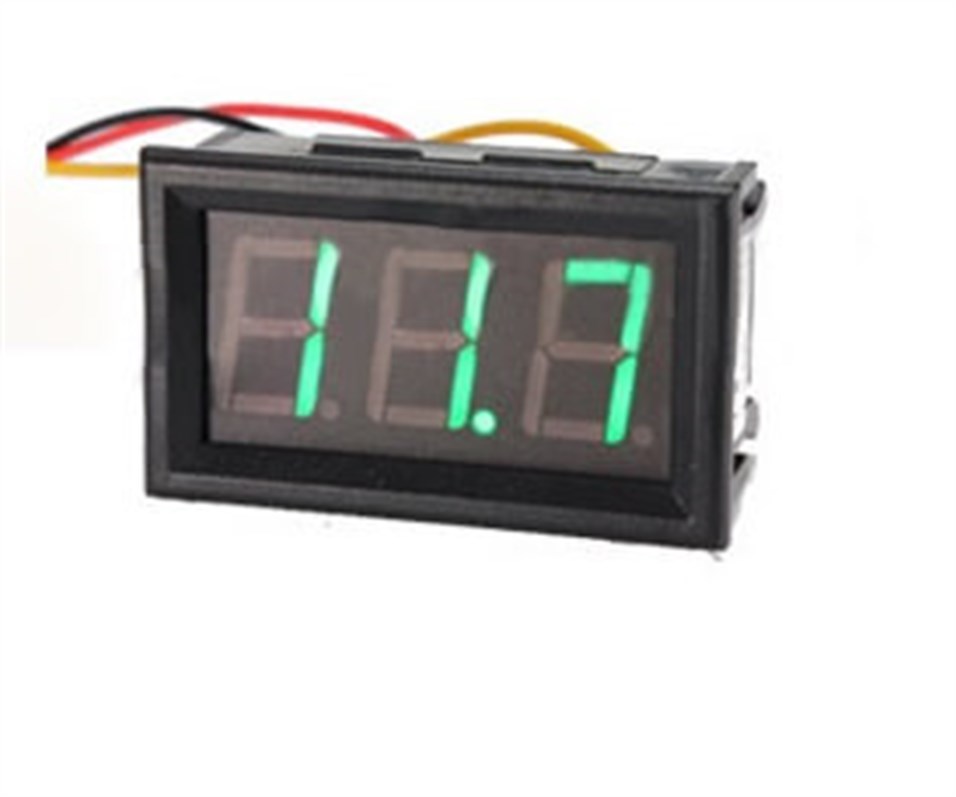Dijital Panel Voltmetre (DC 0-200 Volt Yeşil)