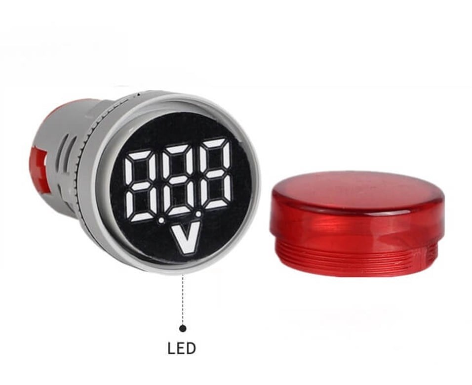 Dijital Voltmetre AC 60-500 Volt Yeşil AD16-22DSV Panel Tipi