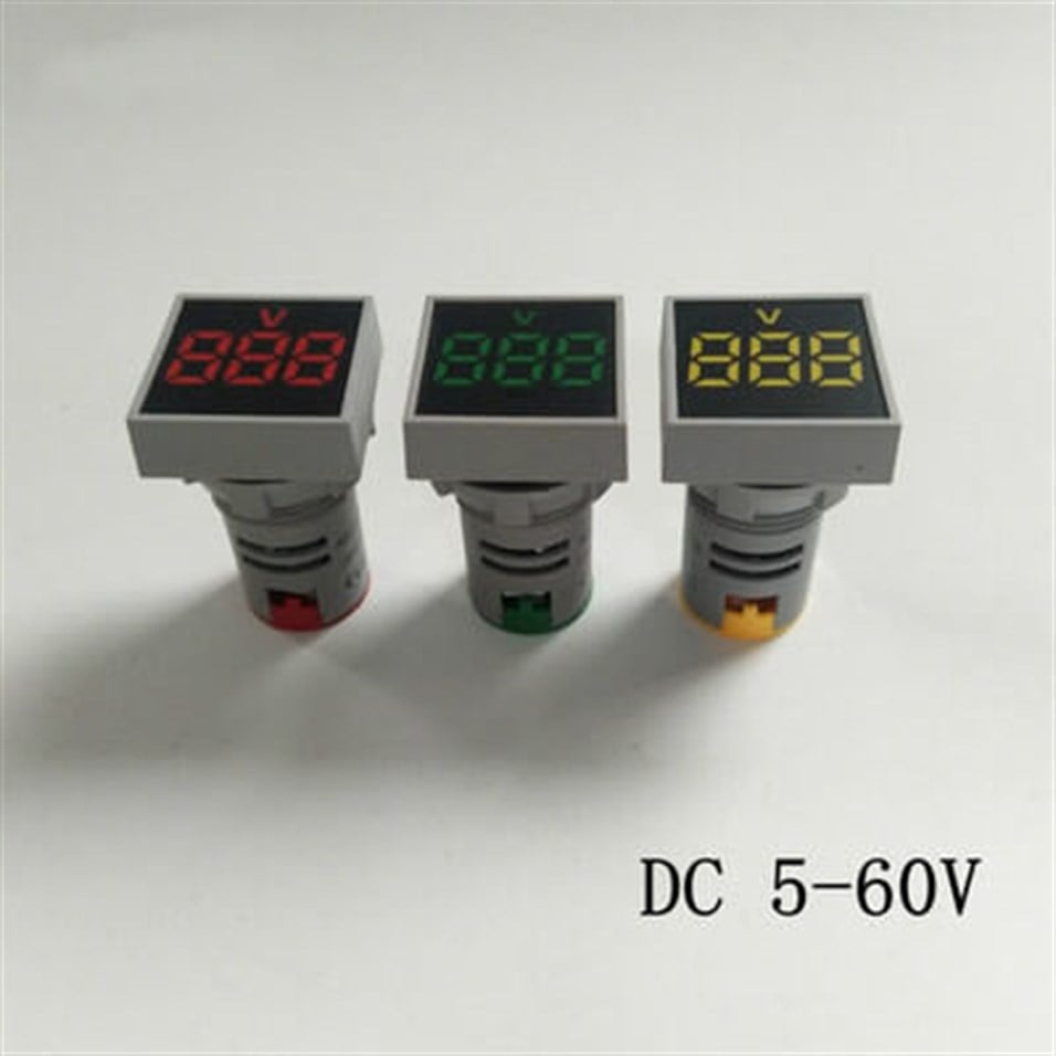 Dijital Voltmetre DC 5-60 Volt Kırmızı AD101-22VM Panel Tipi
