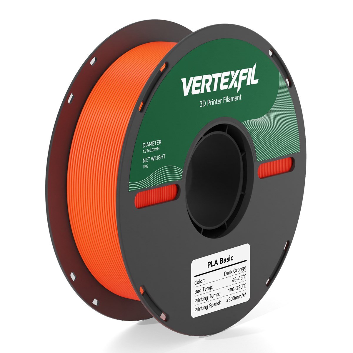 VERTEXFIL PLA Basic Filament Koyu Turuncu 1.75mm 1Kg