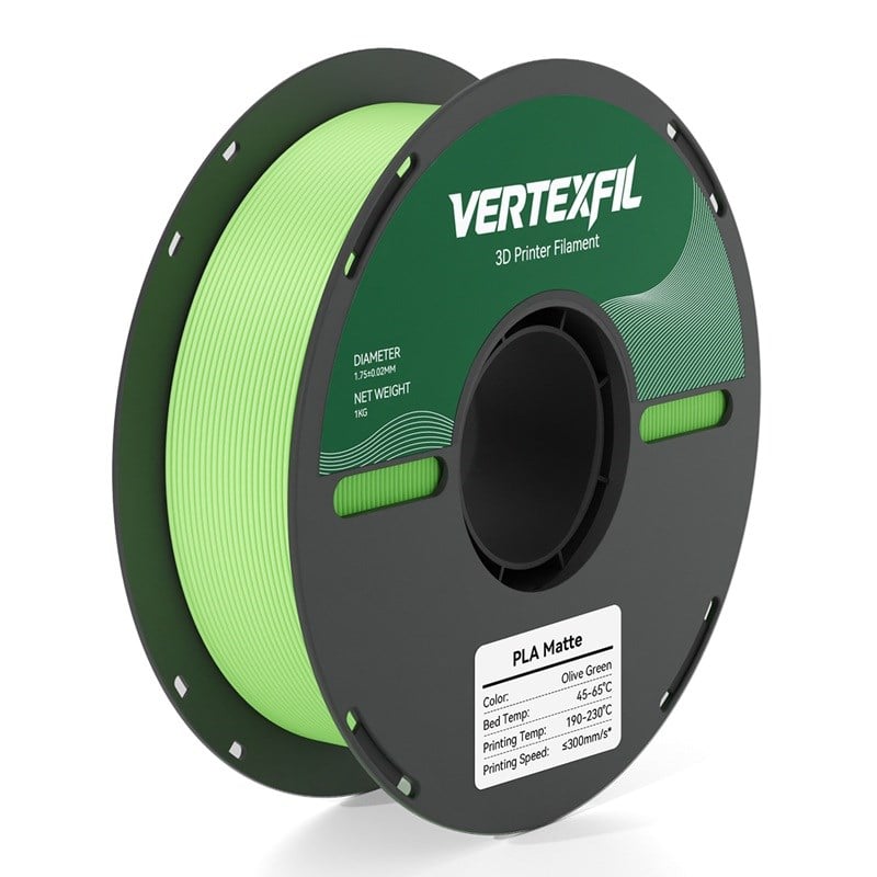 VERTEXFIL PLA Matte - Zeytin Yeşili Mat PLA Filament 1.75mm 1Kg