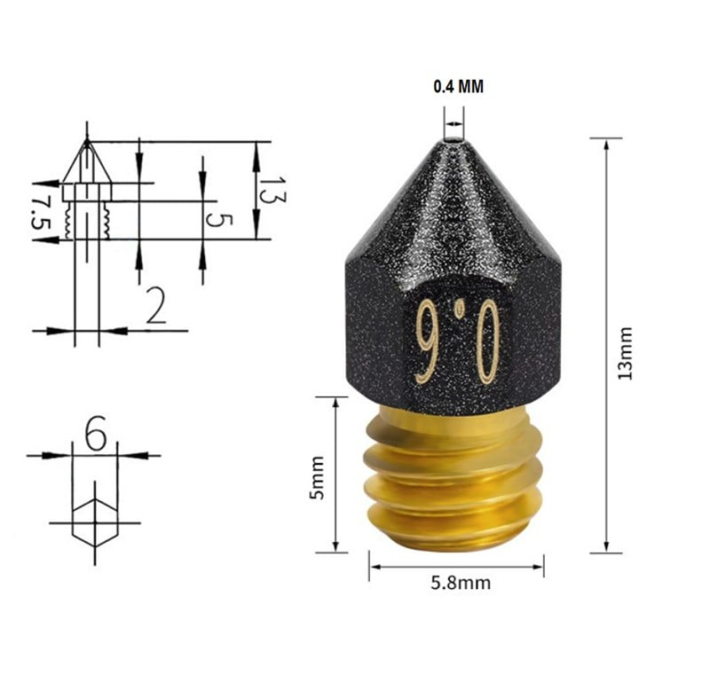 MK8 Teflon Nozzle 0.4mm