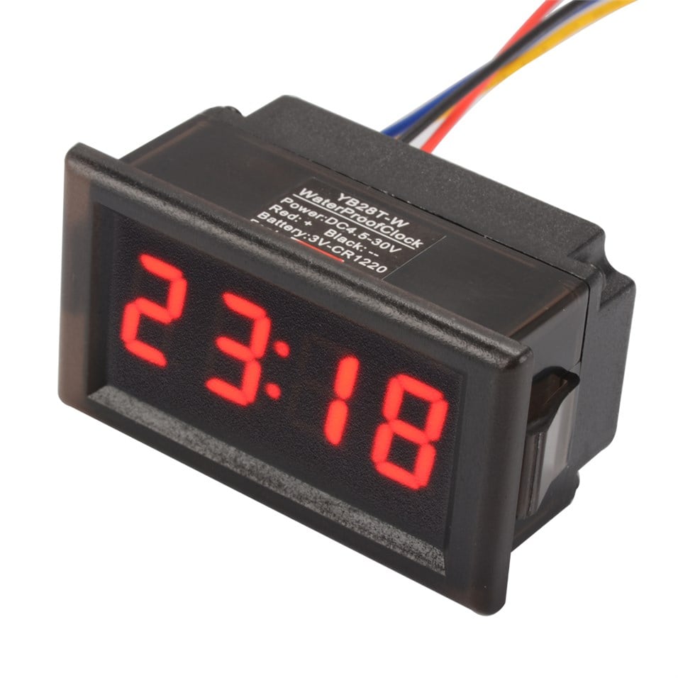 Panel tipi Su Geçirmez Saat Kırmızı