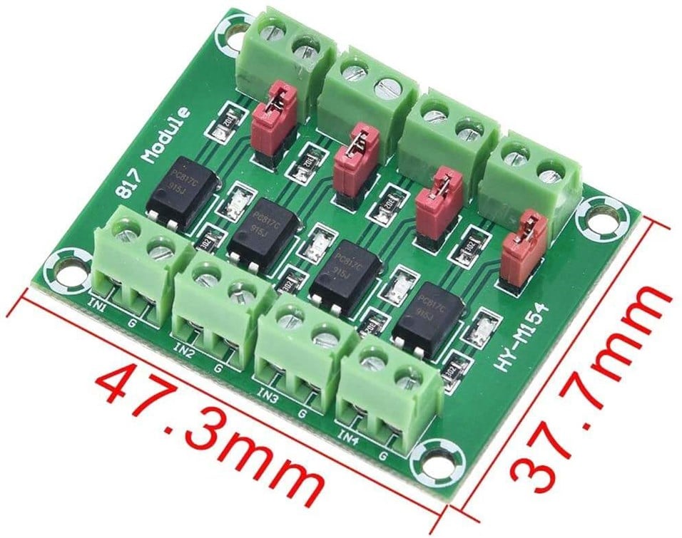 PC817 4 Kanal Optokuplör İzolasyon Modülü