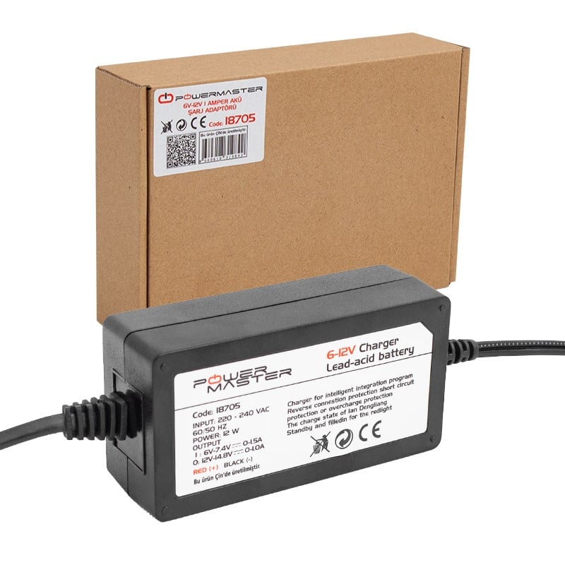 Powermaster 6V 12V 1 Amper Akü Şarj Adaptörü