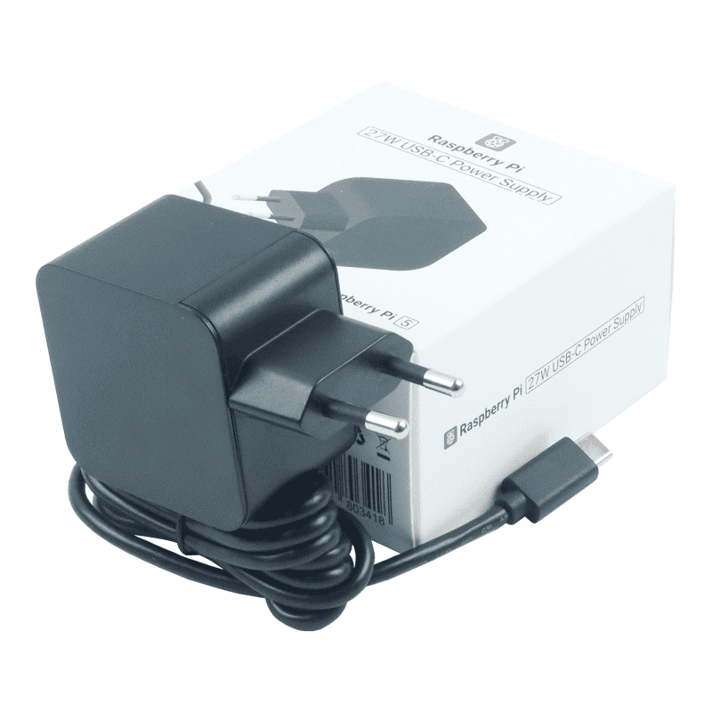 Raspberry Pi 5 27W USB-C Güç Adaptörü Siyah