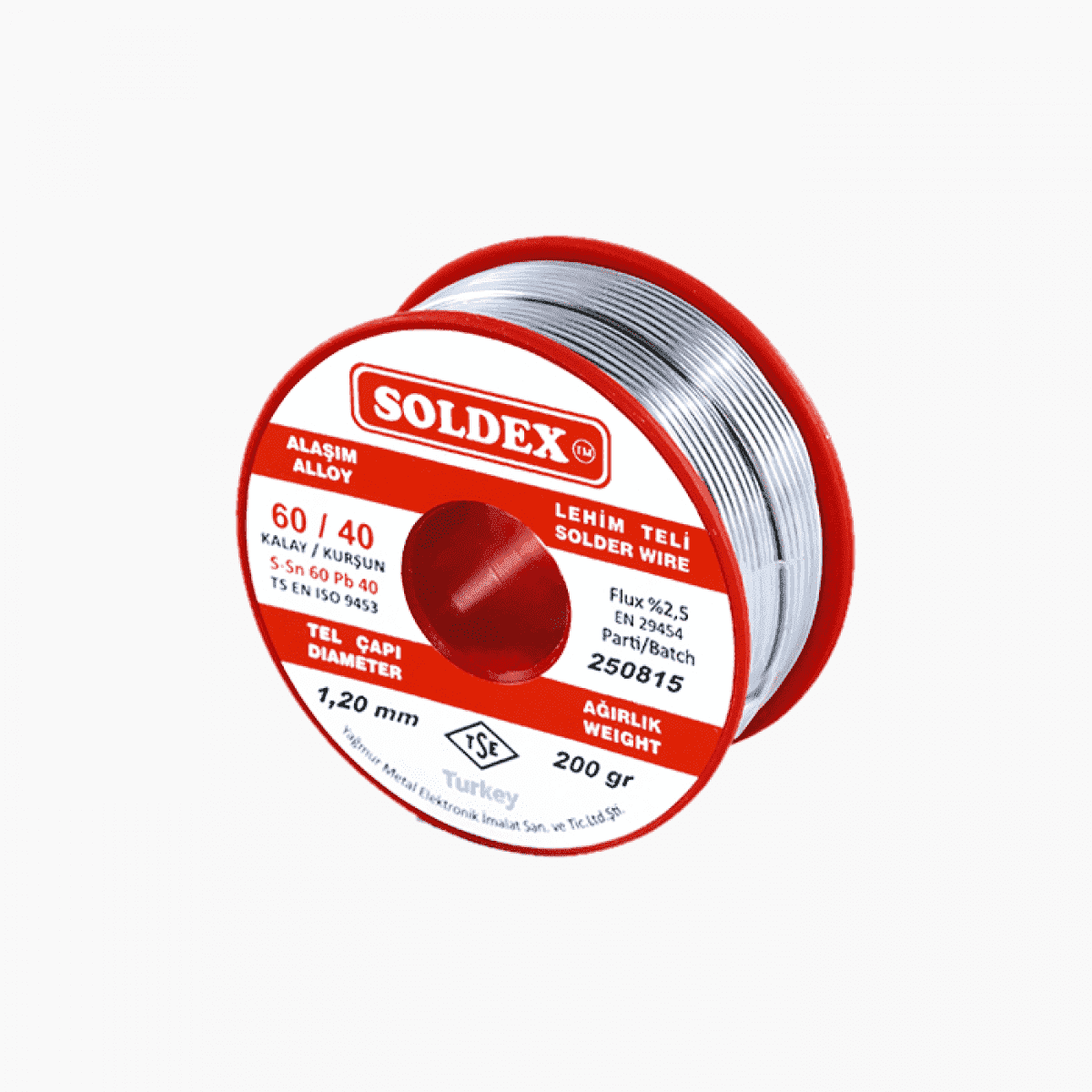 Soldex 1.2 mm 200 g Lehim Teli %60 SN / %40 Pb