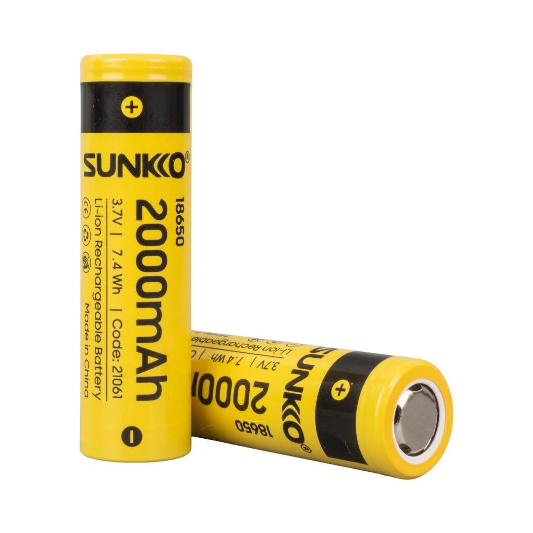 SUNKKO 3.7 V 2000 mAh Lithium Li-ion 18650 Şarjlı Pil