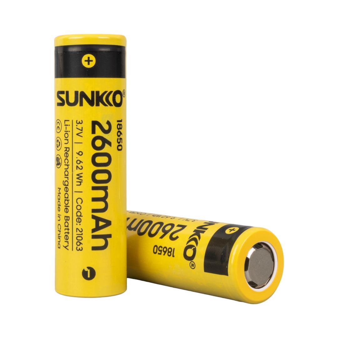 SUNKKO 3.7 V 2600 mAh Lithium Li-ion 18650 Şarjlı Pil