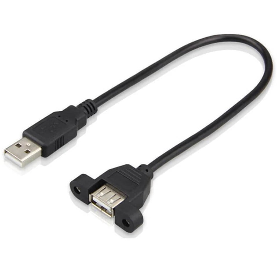USB A Tip Erkek Dişi Panel Tipi Uzatma Kablo 30cm