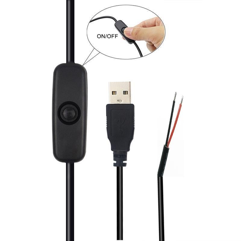 USB Type-A Erkek Anahtarlı Güç Kablosu