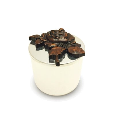 Ahsap Gül Motifli Silindir Kutu Elg 17