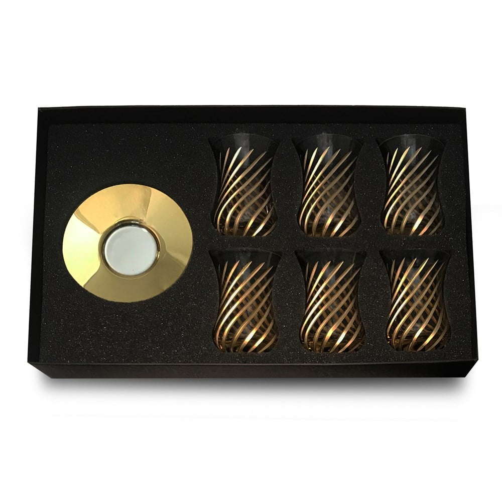 Çay Bardağı Seti Spiral Gold Set 