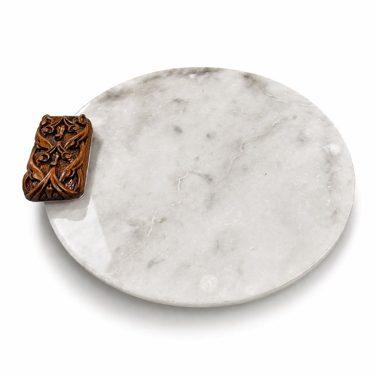 New ArrivalHIREFWooden Motif Round White Cheese Plate