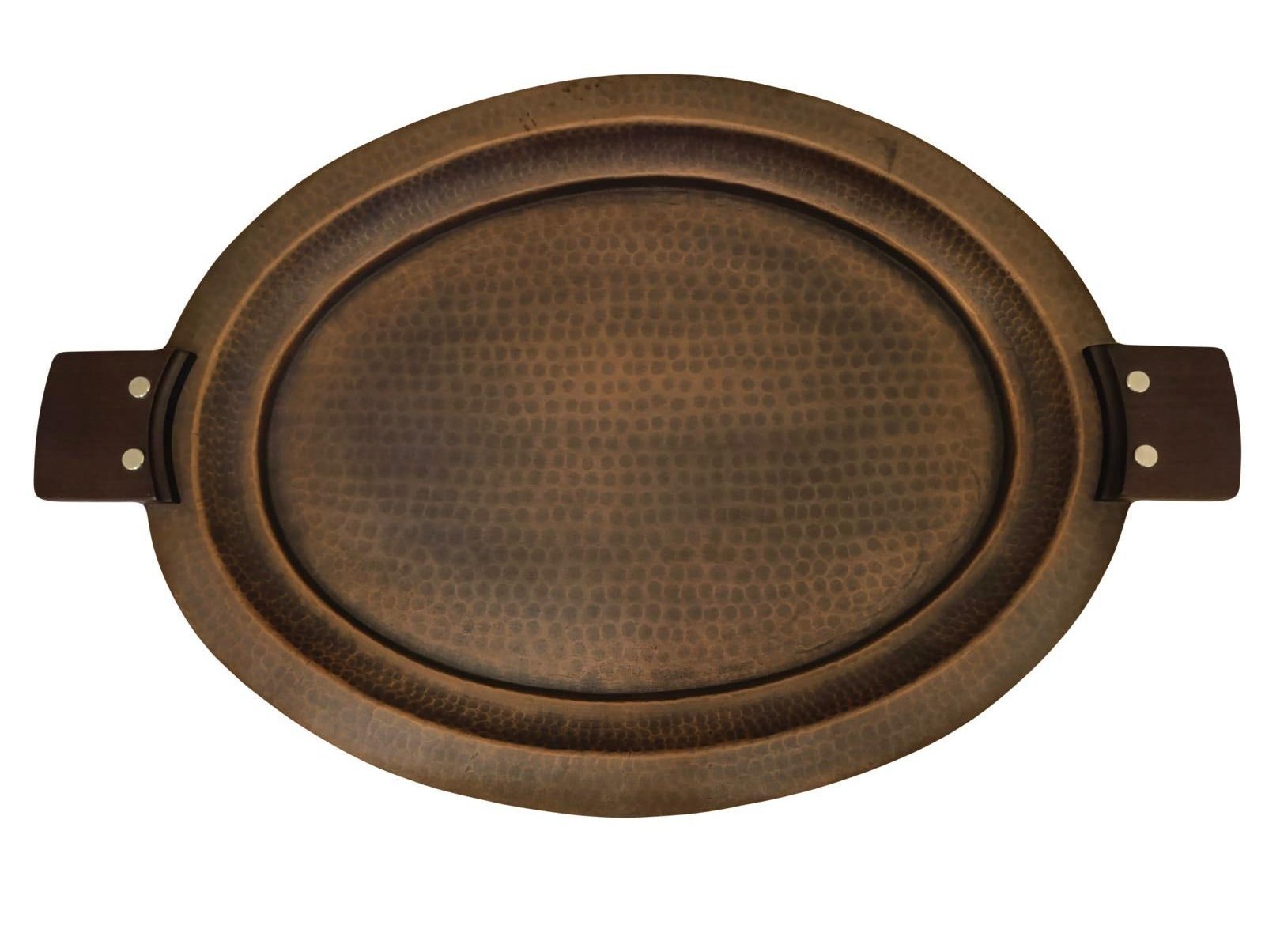 New ArrivalHIREFBakır Oval Ahşap Kulplu Tepsi