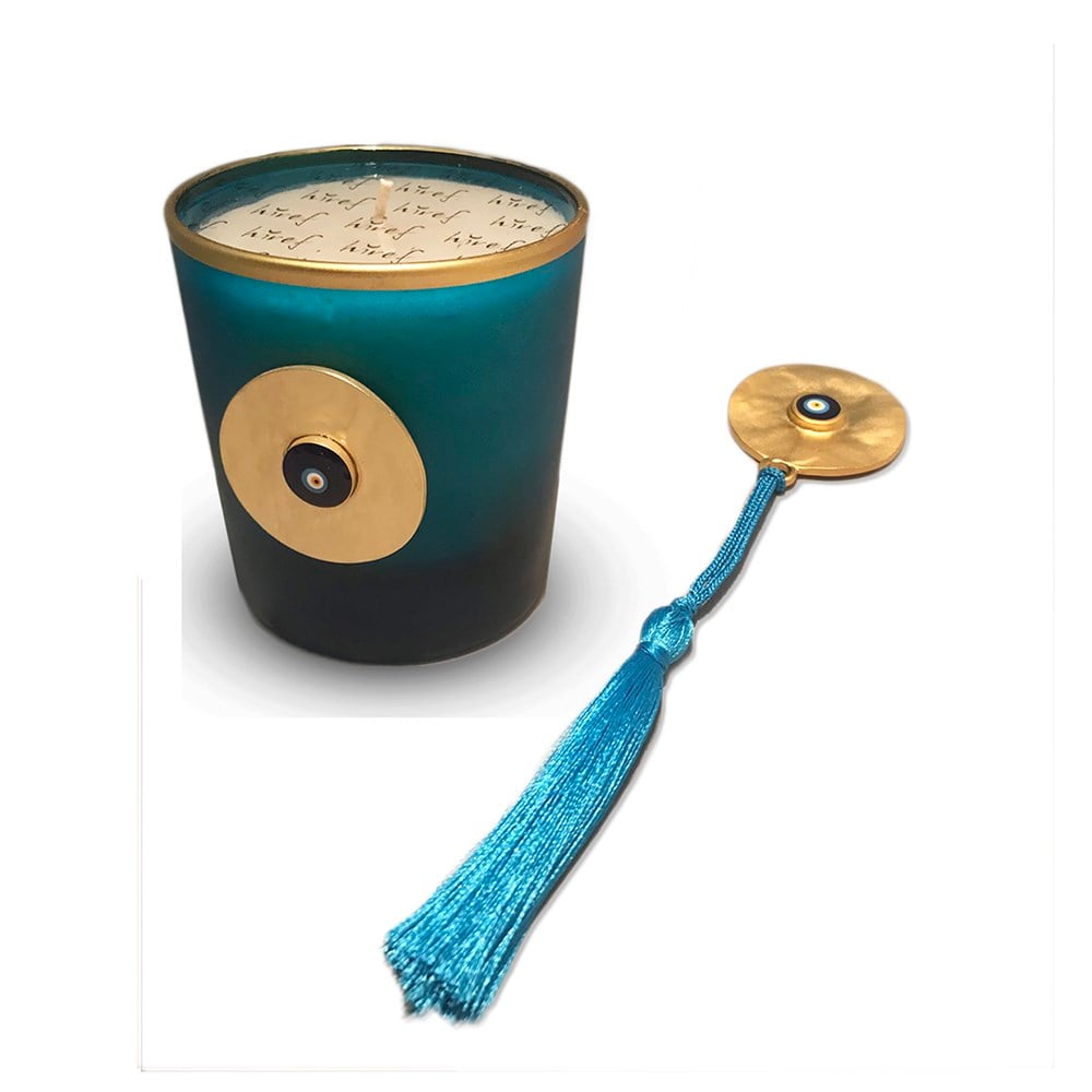 Kitap ayracı ve Turkuaz Mum SET05