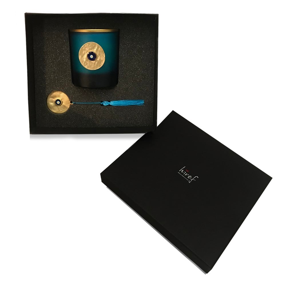 Kitap ayracı ve Turkuaz Mum SET05