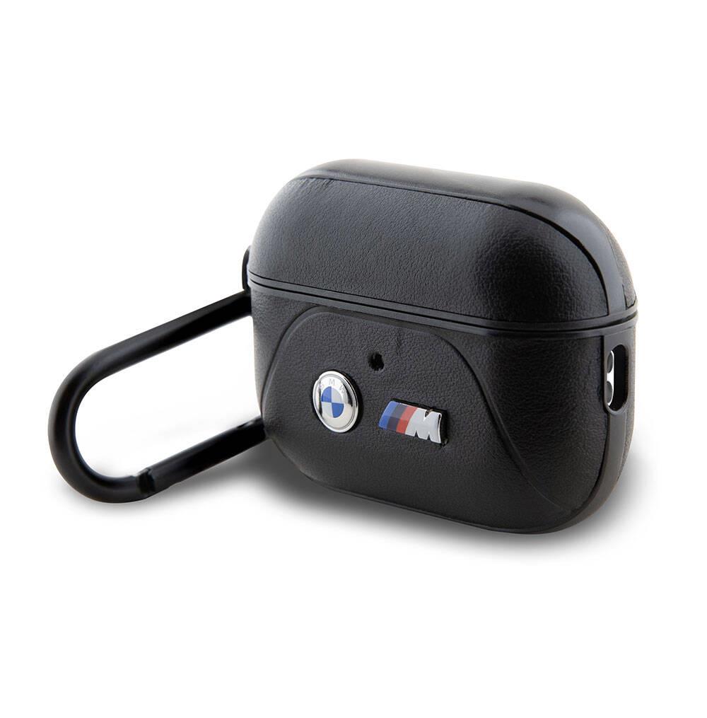 Apple Airpods Pro 2 Kılıf BMW Orjinal Lisanslı PU Deri Tasarımlı 3 Renk Çizgili Çift Metal Logolu Kapak