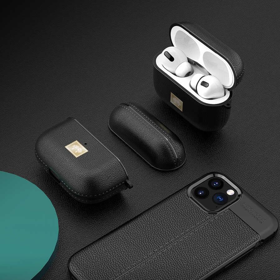Apple Airpods Pro Kılıf Deri Görünümlü Askı Aparatlı Wlons Kılıf