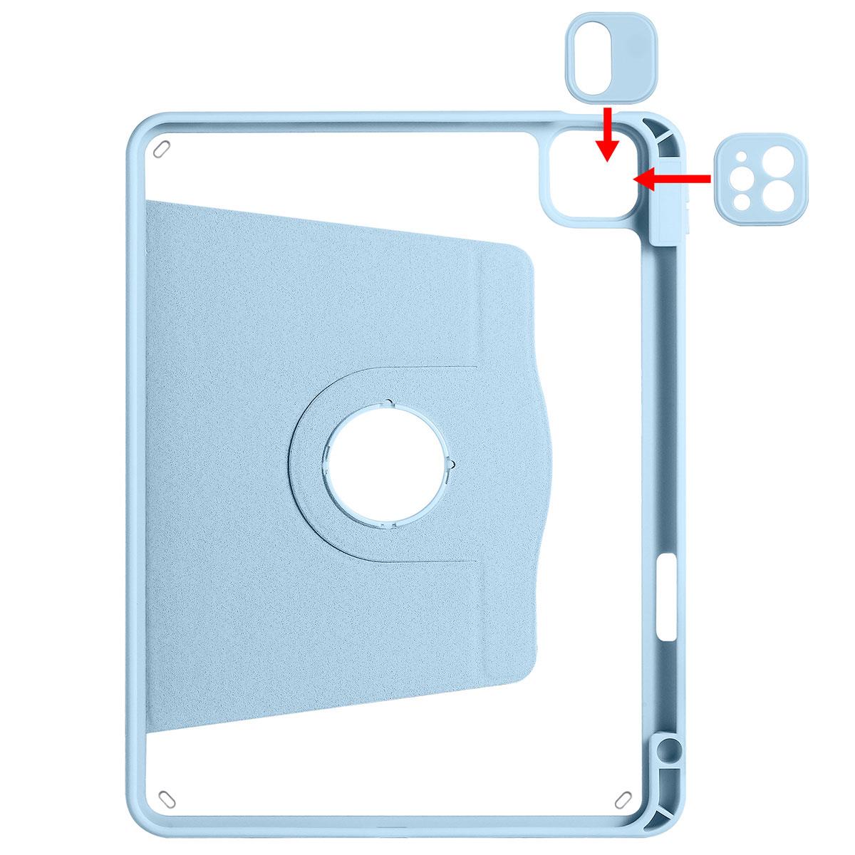 Apple iPad 10.9 2022 (10.Nesil) Kılıf Zore Termik Kalem Bölmeli Dönebilen Standlı Kılıf