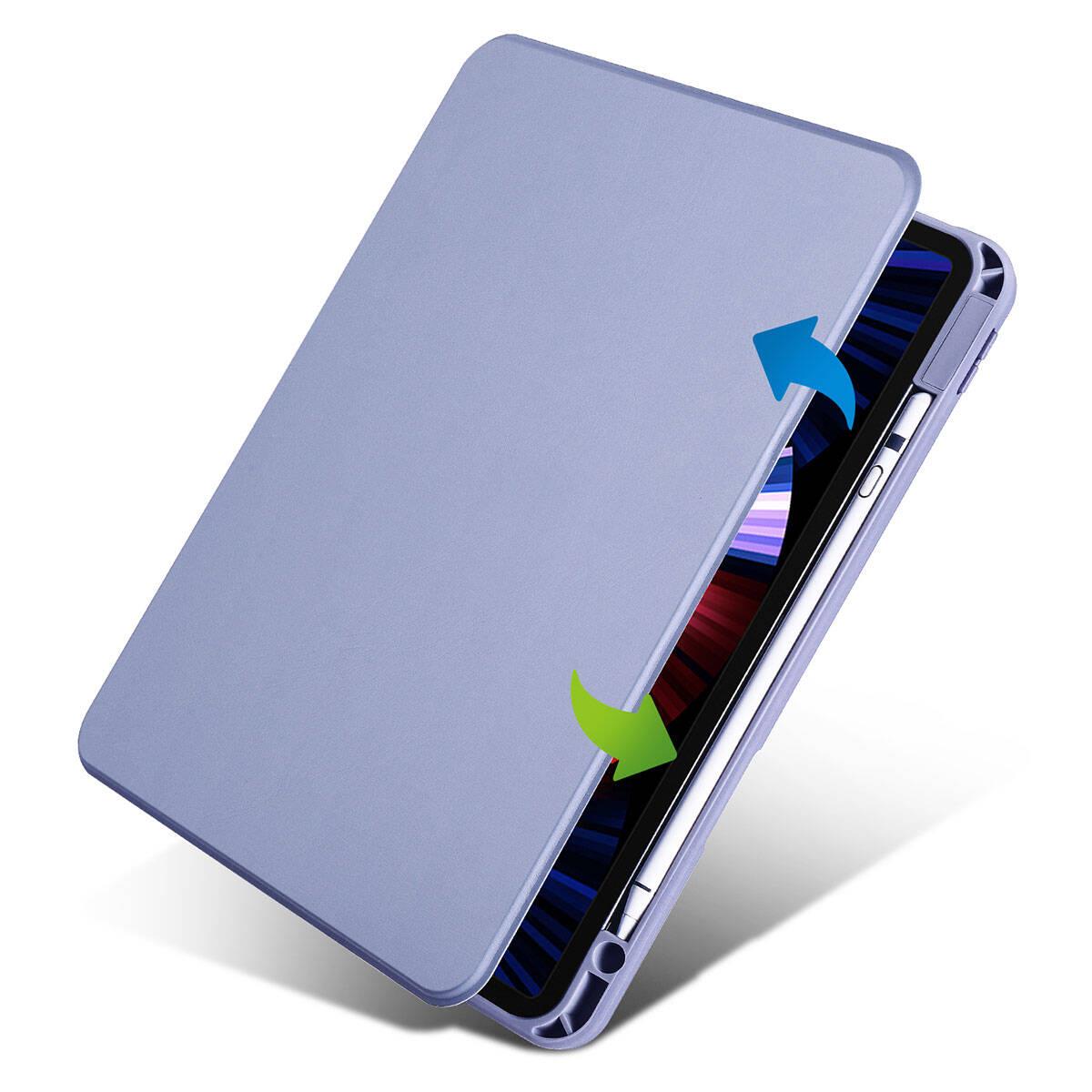 Apple iPad 10.9 2022 (10.Nesil) Kılıf Zore Termik Kalem Bölmeli Dönebilen Standlı Kılıf