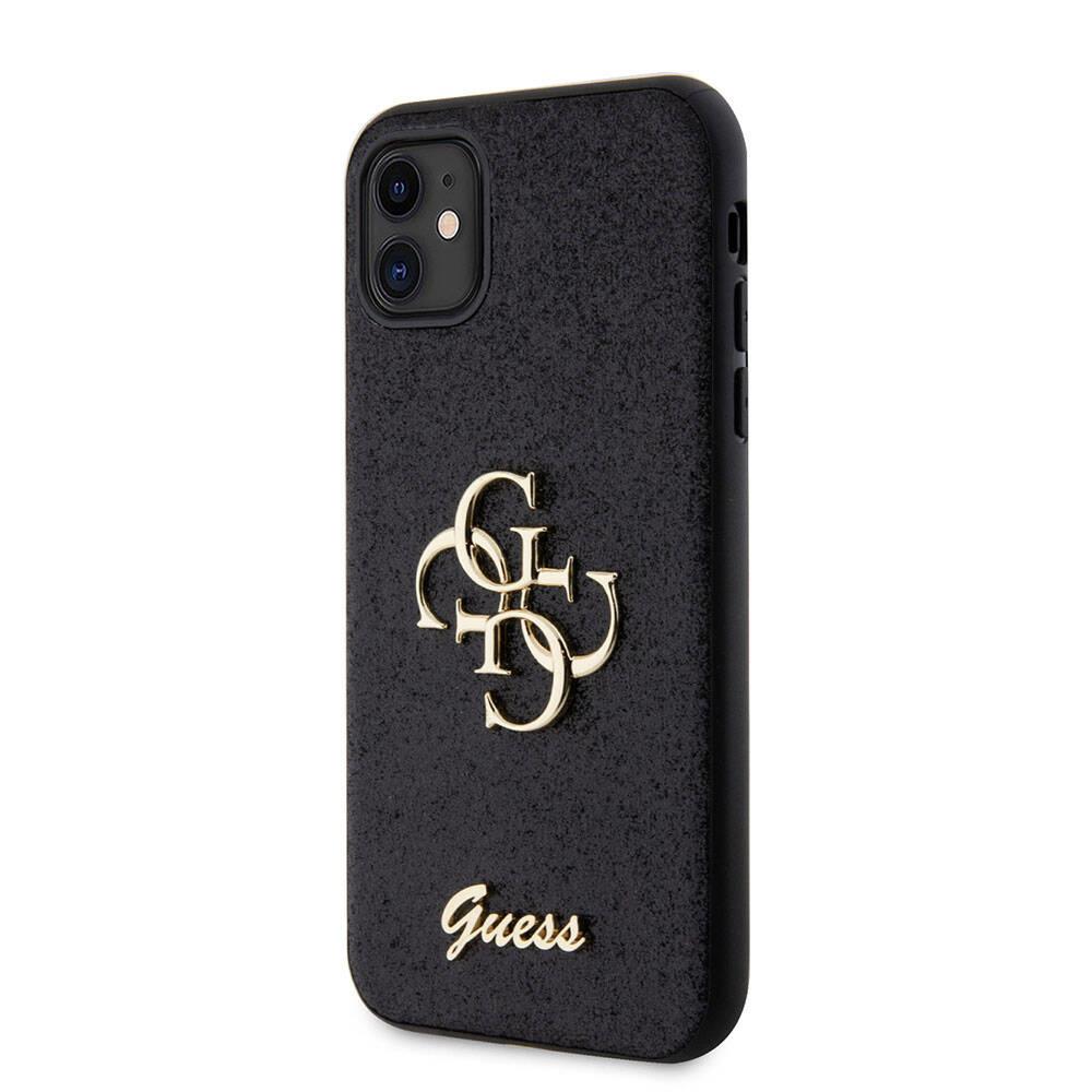 Apple iPhone 11 Kılıf Guess Orjinal Lisanslı 4G Büyük Metal Logolu Glitter Kapak