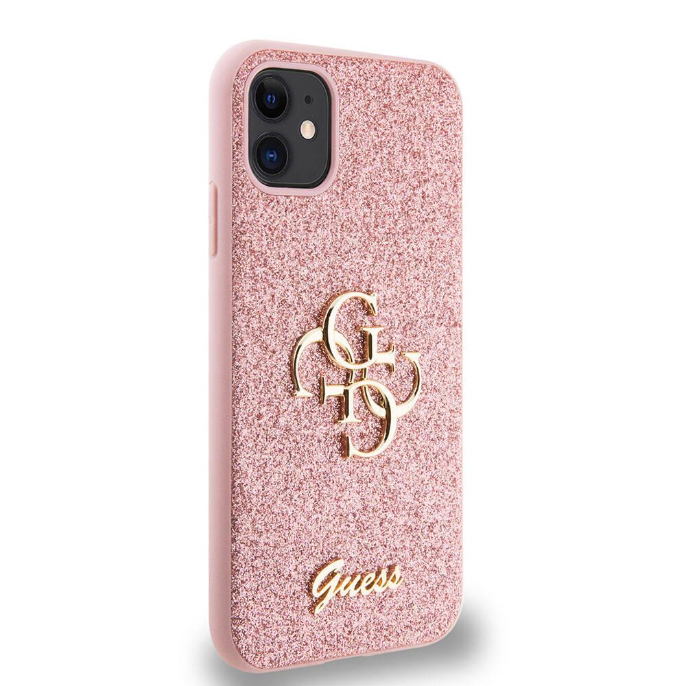 Apple iPhone 11 Kılıf Guess Orjinal Lisanslı 4G Büyük Metal Logolu Glitter Kapak