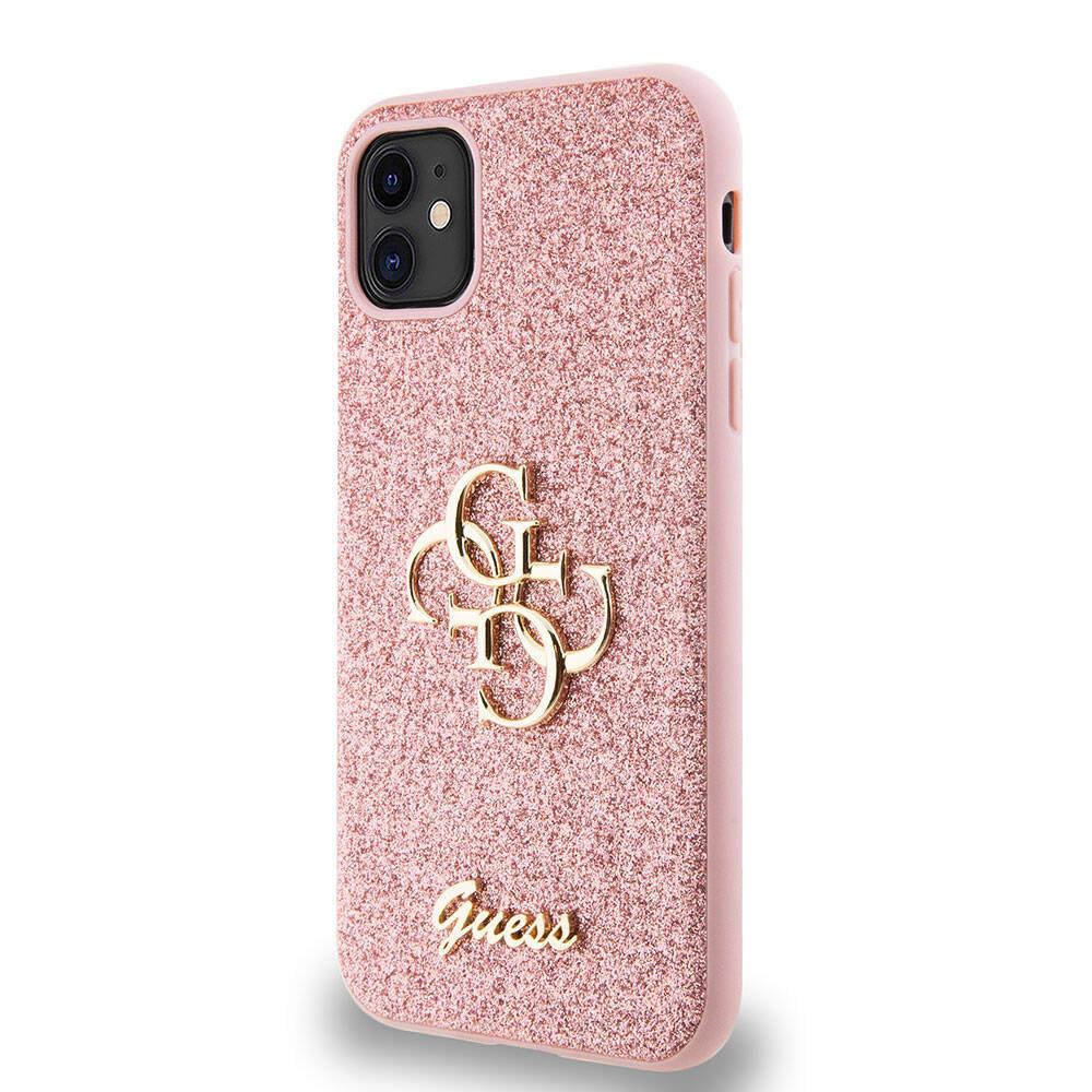 Apple iPhone 11 Kılıf Guess Orjinal Lisanslı 4G Büyük Metal Logolu Glitter Kapak