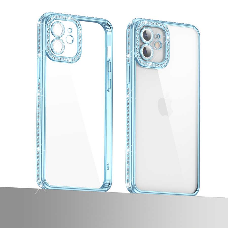 Apple iPhone 11 Kılıf Kamera Korumalı Taşlı Zore Mina Kapak