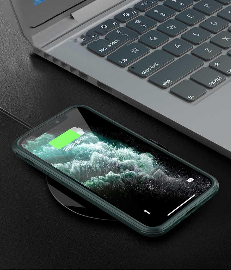 Apple iPhone 11 Pro Kılıf Zore Dor Silikon Temperli Cam Kapak