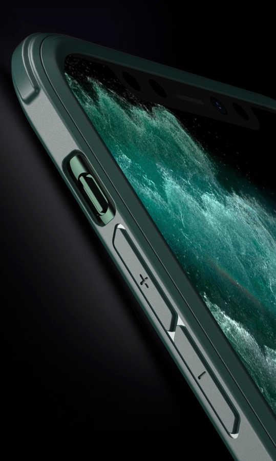 Apple iPhone 11 Pro Max Kılıf Zore Dor Silikon Temperli Cam Kapak