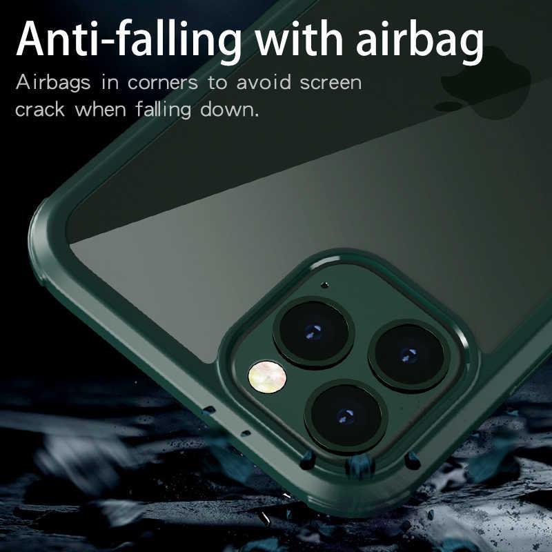 Apple iPhone 11 Pro Max Kılıf Zore Dor Silikon Temperli Cam Kapak