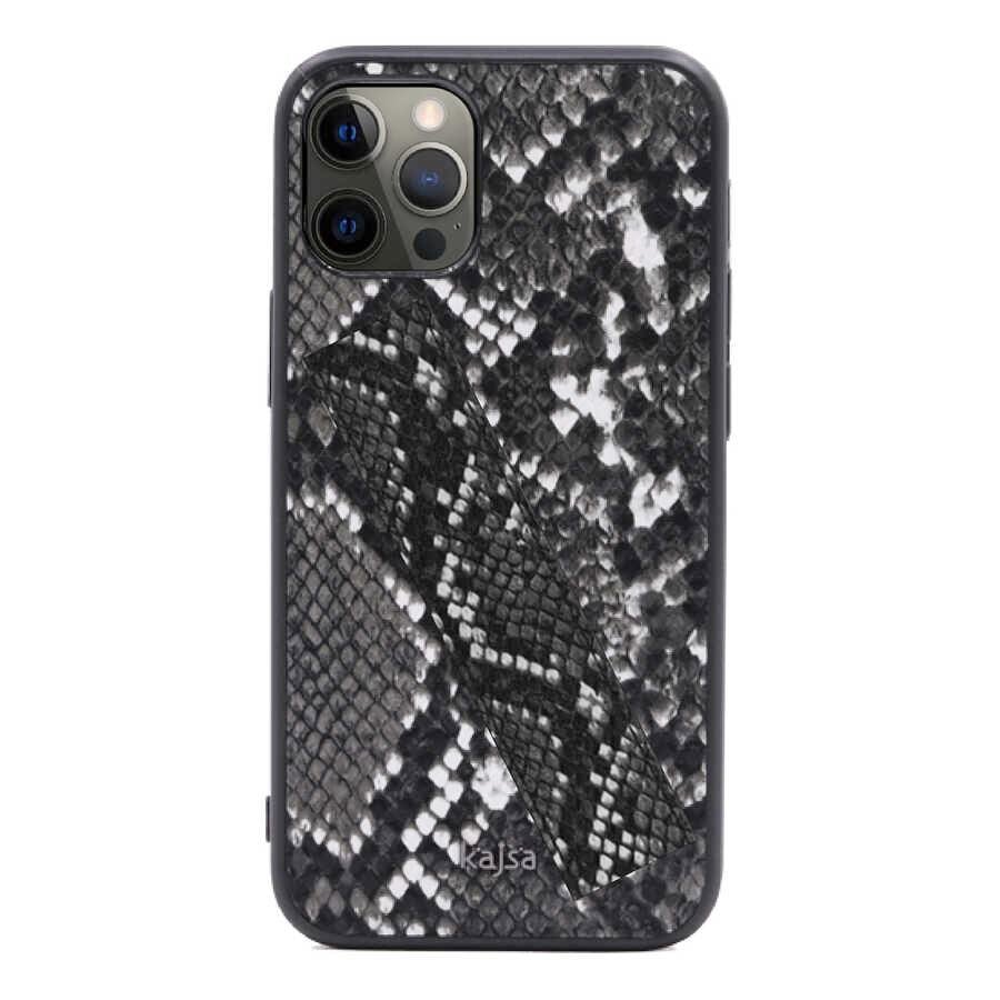 Apple iPhone 12 Kılıf Kajsa Glamorous Serisi Snake Handstrap Kapak