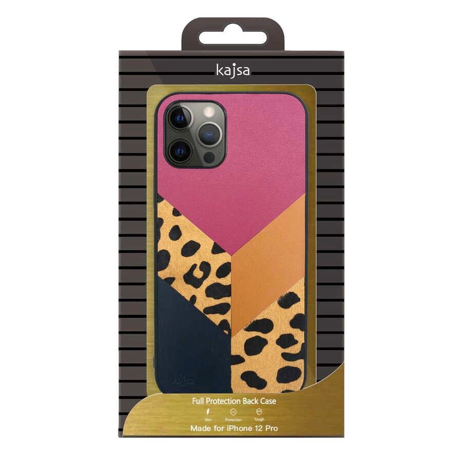 Apple iPhone 12 Kılıf Kajsa Glamorous Serisi Leopard Combo Kapak