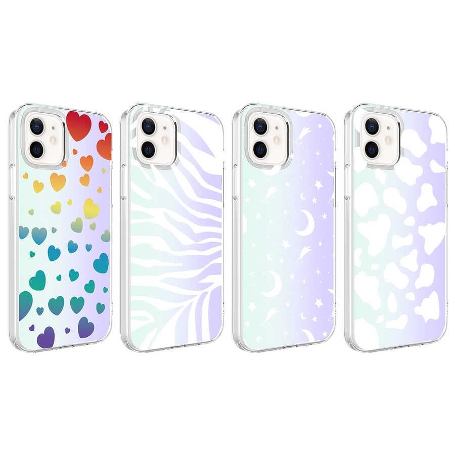 Apple iPhone 12 Kılıf Zore M-Blue Desenli Kapak