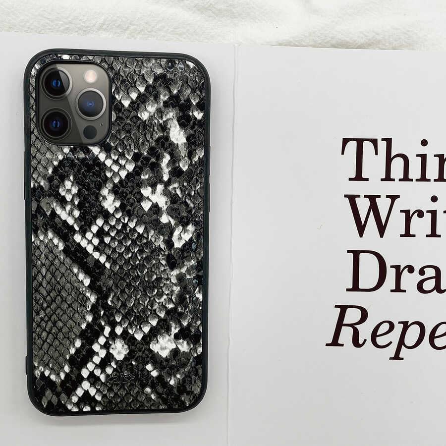Apple iPhone 12 Pro Max Kılıf Kajsa Glamorous Serisi Snake Pattern Kapak