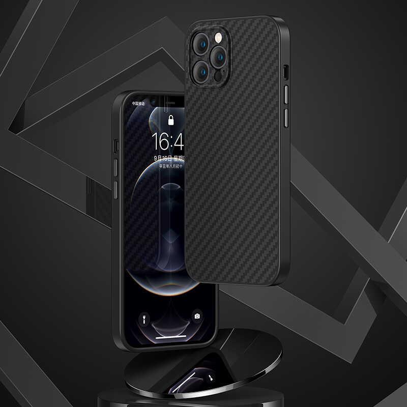 Apple iPhone 12 Pro Max Kılıf Karbon Fiber Benks Hybrid Kevlar Kapak
