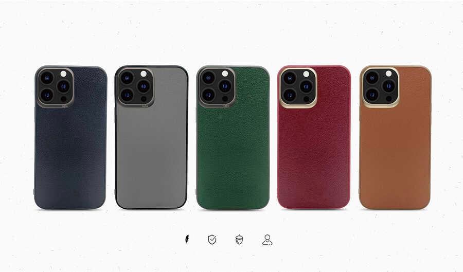 Apple iPhone 13 Kılıf ​Kajsa Luxe Collection Hakiki Deri Kapak