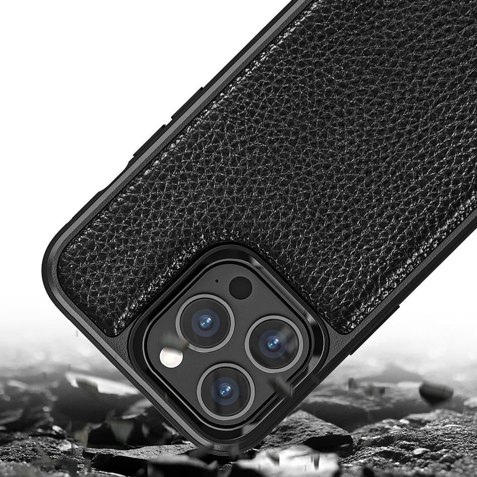 Apple iPhone 13 Kılıf Wiwu Genuine Leather Plastic Calfskin Orjinal Deri Kapak