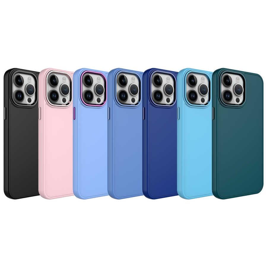 Apple iPhone 13 Pro Kılıf Metal Çerçeve ve Buton Tasarımlı Silikon Zore Luna Kapak