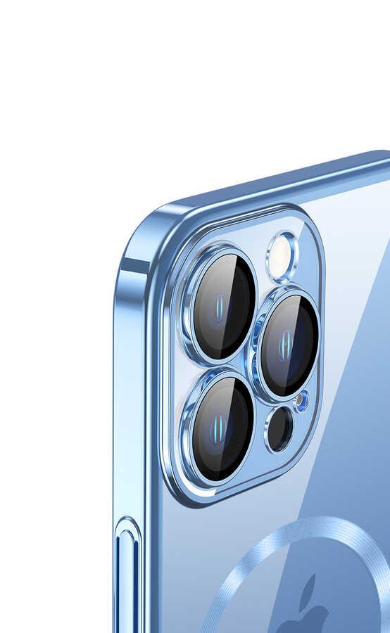 Apple iPhone 13 Pro Kılıf Wireless Şarj Özellikli Sert PC Zore Riksos Magsafe Kapak