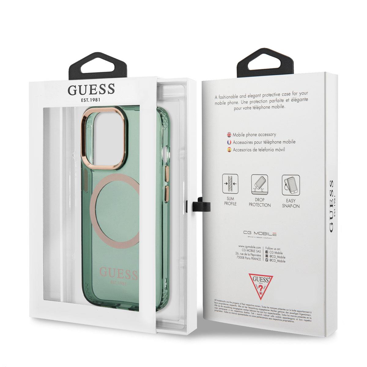Apple iPhone 13 Pro Max Kılıf GUESS Magsafe Şarj Özellikli Airbagli Dizayn Kapak