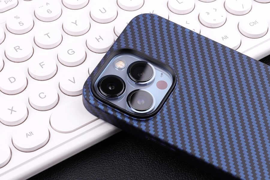 Apple iPhone 13 Pro Max Kılıf Karbon Fiber Tasarımlı Zore Karbono Kapak