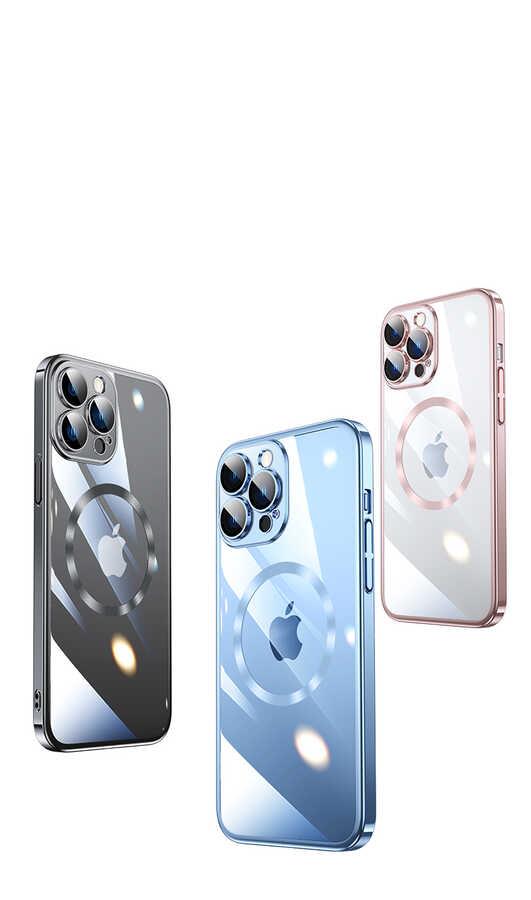 Apple iPhone 13 Pro Max Kılıf Wireless Şarj Özellikli Sert PC Zore Riksos Magsafe Kapak