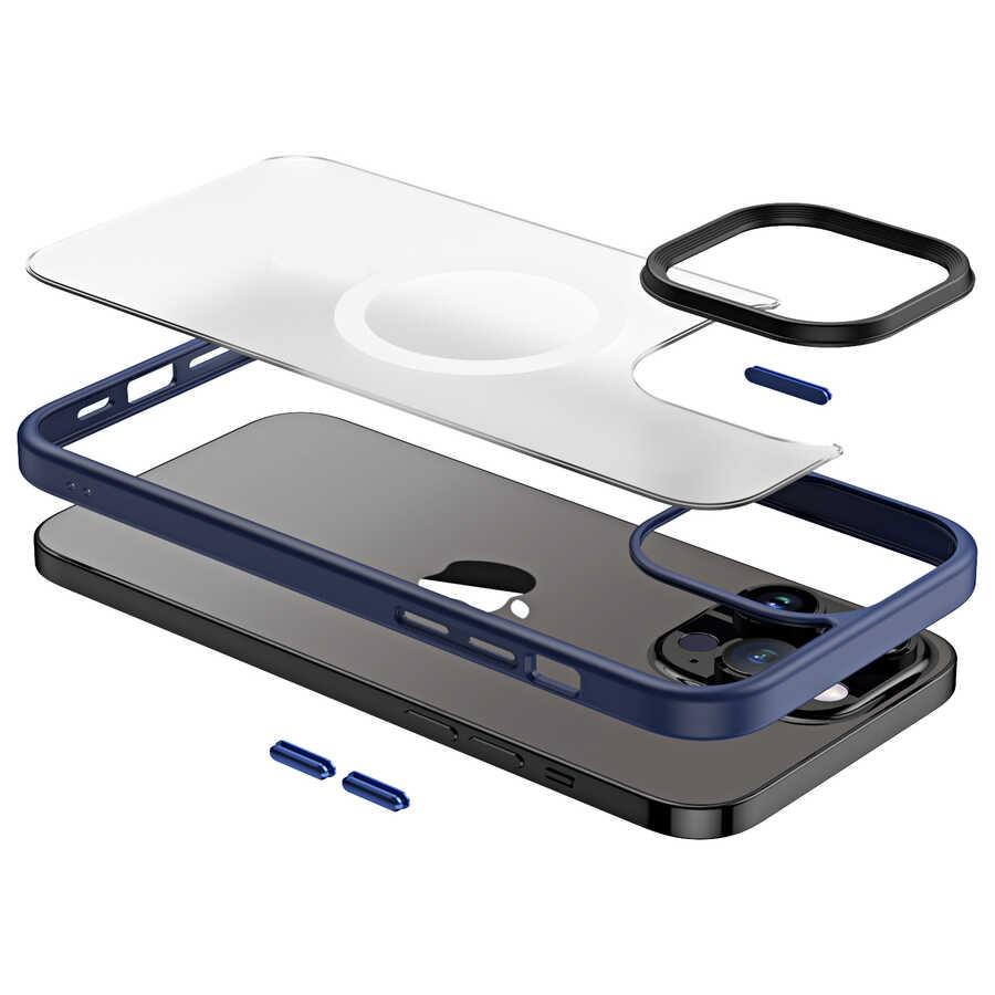 Apple iPhone 13 Pro Max Kılıf Wireless Şarj Özellikli Zore Hibrit Magsafe Kapak