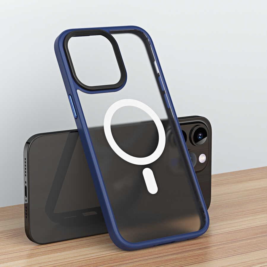 Apple iPhone 13 Pro Max Kılıf Wireless Şarj Özellikli Zore Hibrit Magsafe Kapak
